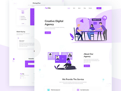 Creative Digital Agency Landing Page agency creative agency digital agency illustration landing page psd design ui landing page uiux websitedesign