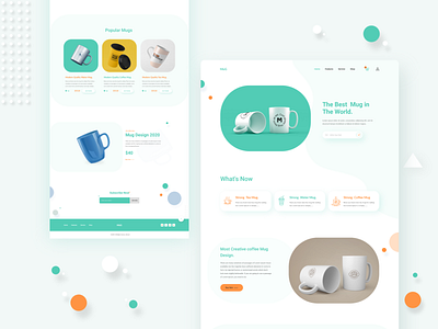 MUG Product landing page 2019 trends color crative homepage landing page minimal mugshot photoshop product shape tea typography uiux water website