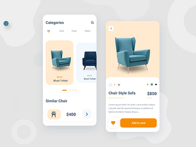 Chairs mobile shop design android android app chair design eccommerce ecommerce app ios ios app iphone minimal mobile ui shop store typography ui uiux
