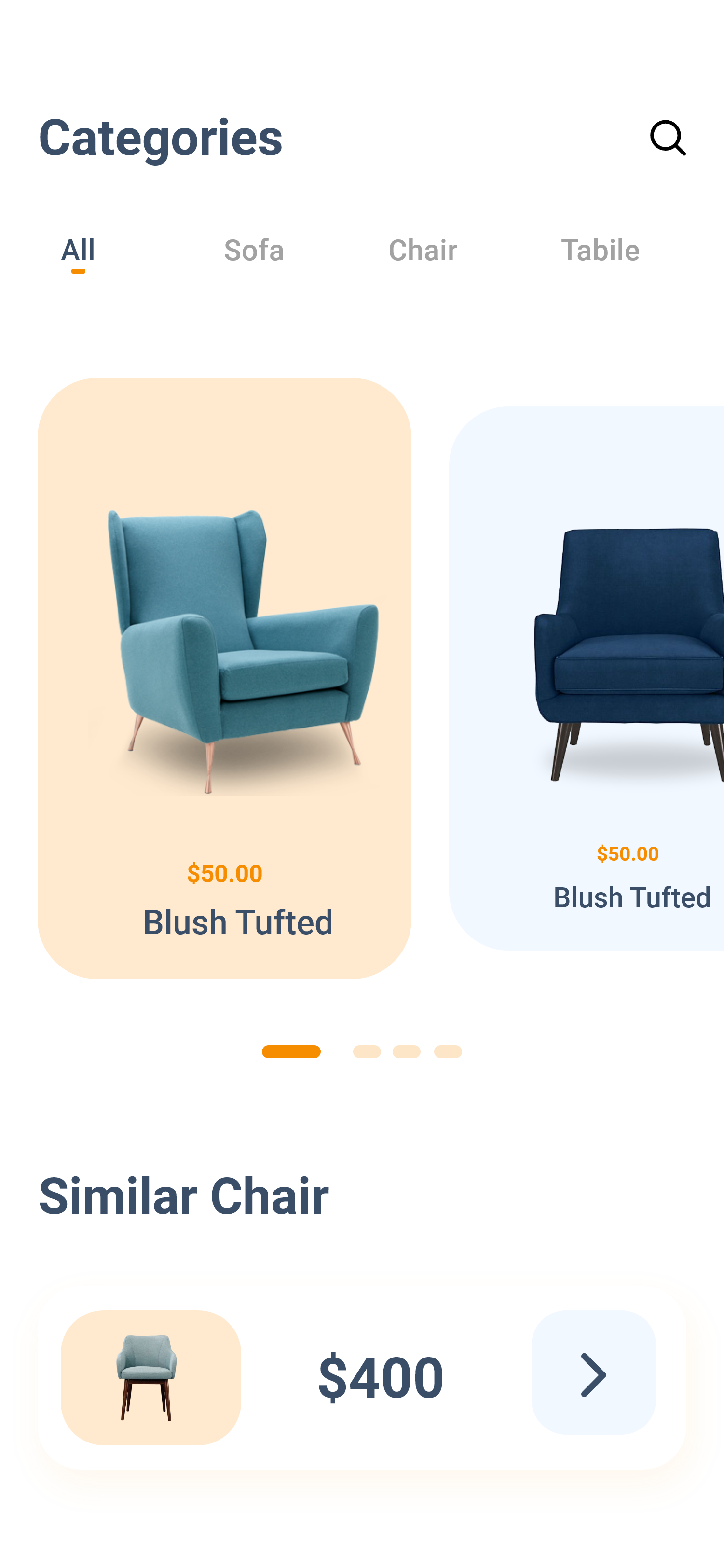 Chairs mobile shop design by Somon Ahmed for Pixeleton on Dribbble