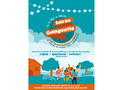 Flyer Guinguette festival flyer french graphic design guinguette print summer