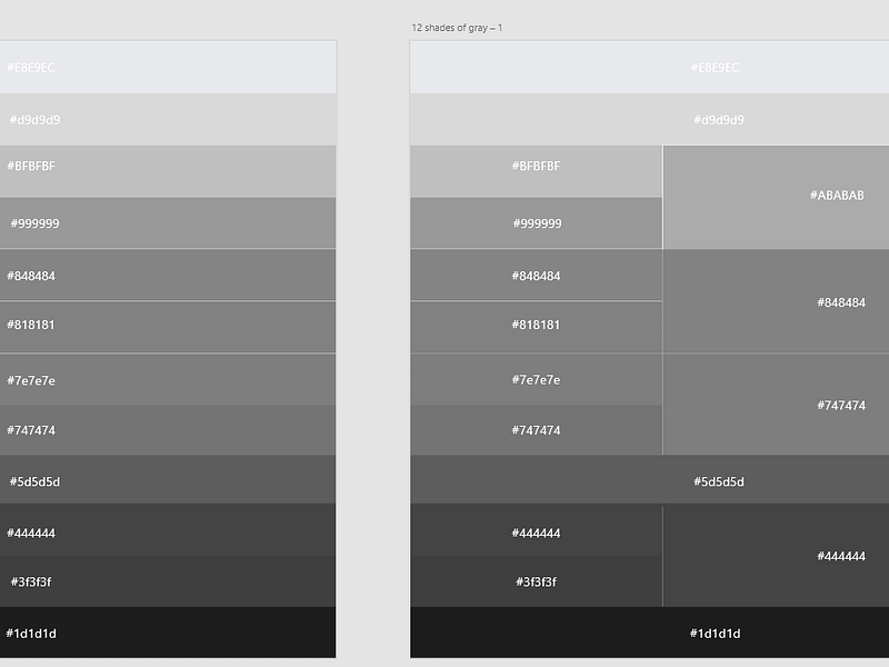 Reduce of gray color palette in web app by Viktor Dimitrievski on Dribbble