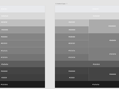 Reduce of gray color palette in web app