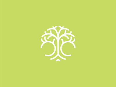 Tree Logo circle green illustration life logo mark symmetrical tree white