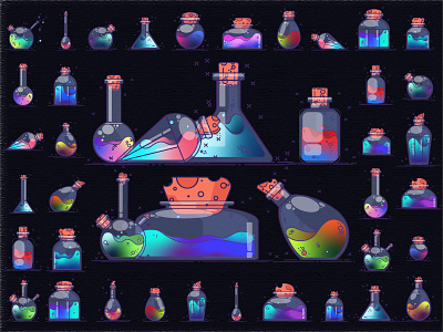 Jars with potions