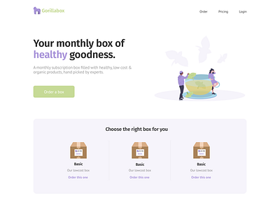 Gorillabox - Subscription box app box branding design gorilla minimal typography ui ux vector web