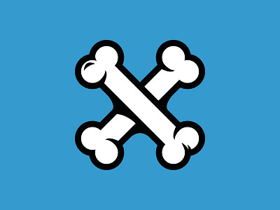 BONES blue bones cross design flat hipster illustrator logo
