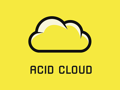 Acid Cloud Yellow acid cloud illustrator learning logo