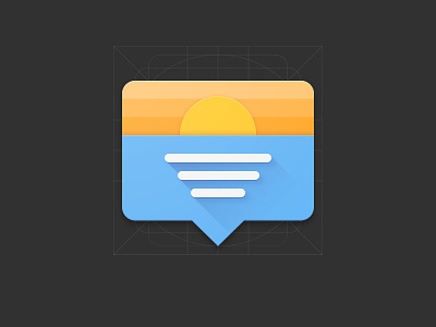 Daily Message app icon android icon material design message reflection sun text