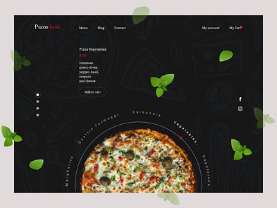Pizza restaurant Landing page design food illustration logo pizza typography ui ux vector web website