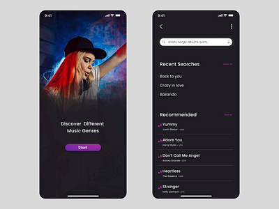 IOS Music App app button design icon ios mobile music typography ui ux