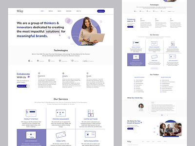 Landing page for digital agency