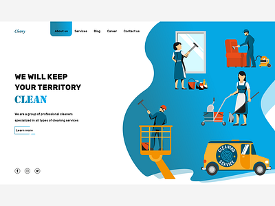Cleaning services Landing page design illustration logo typography ui user experience user inteface ux vector web website