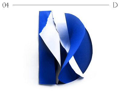 D | 36 days of type 36 days od type 36daysoftype blue branding classical blue cobalt craft custom type design graphic design handcrafted illustration pantone 2020 pantone2020 paper paper art sculpture illustration torn paper typo typography