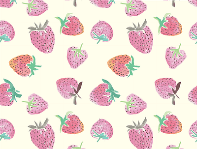 Strawberry Fields adobe art graphic design illustrator pattern surface pattern design vector watercolor