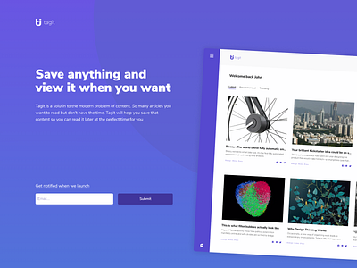 Landing page for tagit