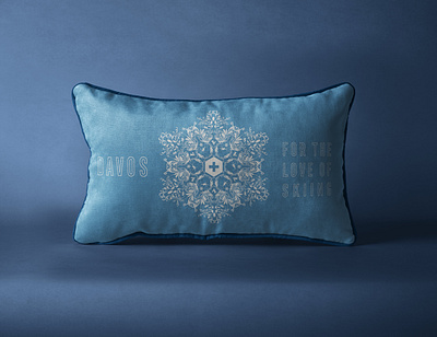 Snowflake ornament print design, davos ski branding design graphic design illustration merchandise product design typography vector