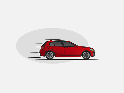 BMW auto bmw car design fast flat flat illustration illustration moving red retro sport stroke vector vehicle