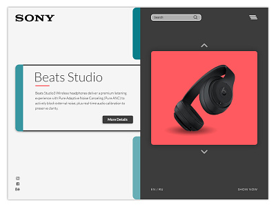 #DailyUI #003 Landing Page daily challange dailyui design headphones illustration landing page landing page concept photoshop sony typography ui ux