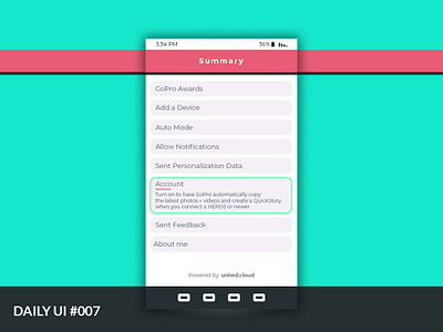 #DailyUI  Day 007 – Settings
