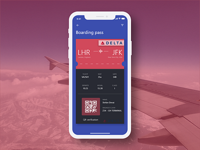 Daily UI #024 - Boarding pass adobe xd app boarding boarding pass daily 100 challenge daily challange dailyui design mobile ui ux