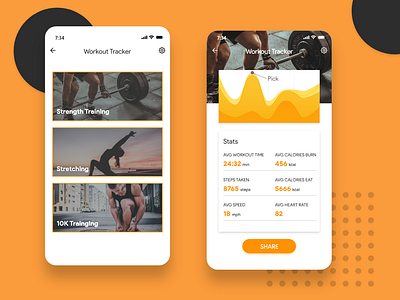 Daily UI #041 - Fitness Tracker adobe xd app daily 100 challenge daily challange dailyui design fitness fitness app interfacedesign tracking ui ux workout