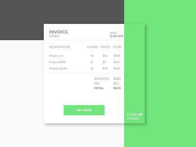 Daily UI #046 - Invoice 46 adobe xd branding daily 100 challenge daily challange dailyui design invoice invoice design invoice template minimal typography ui ux vector