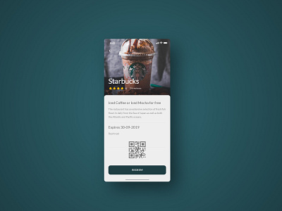 Daily UI #061 Redeem Coupon adobe xd app branding coffee coupon daily 100 challenge daily challange dailyui design free ice coffe minimal redeem redeem coupon simple starbucks ticket ui ux