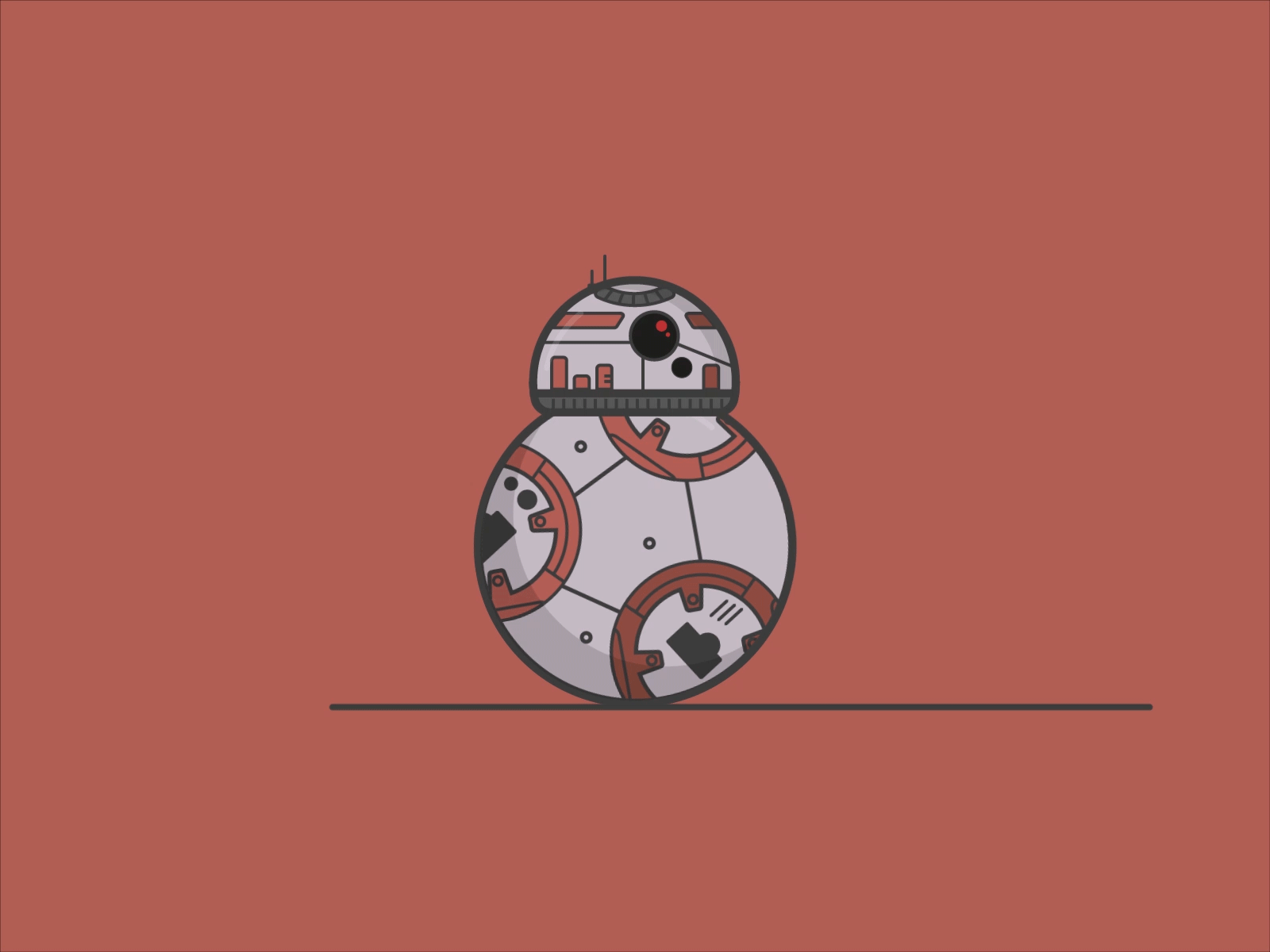 BB-8 _ animation affter effects animation bb 8 design droid flat force awakens gift illustration motion graphic movement star wars the last jedi