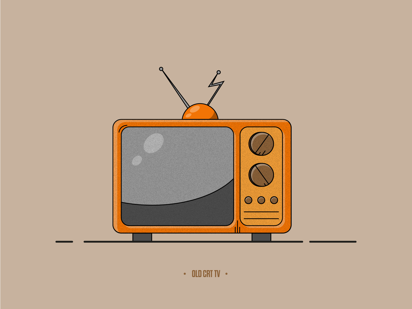 Old TV - illustration 2020 90s design flat grain graphic illustration illustration art illustrator old texture tv vector