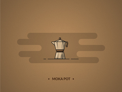 Moka pot - coffee set branding coffee design icon illustraion illustrator line line art logo moka moka pot mug pot set