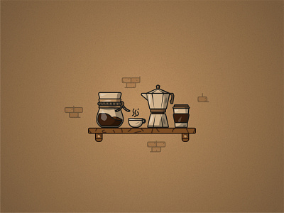 Coffee set chemex coffee coffee mug coffee service coffeeshop design grain illustration moka pot paper cup texture