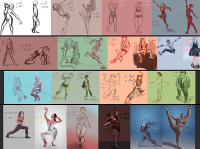 Quick Figure Studies March 2020 2d art figure drawing illustration