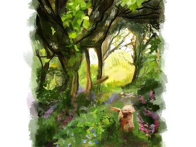 Study of a sunny day (painted on a rainy one) 2d art illustration krita study