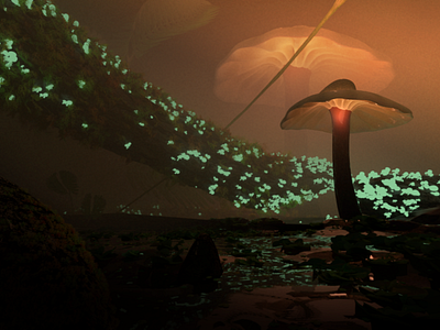 Mushrooms 3d art blender blender3dart environment art