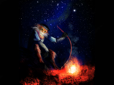 Campfire 2d art character krita