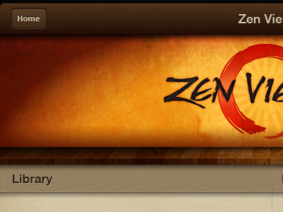 Zen Viewer 1 app brown design interface ios ipad orange ui