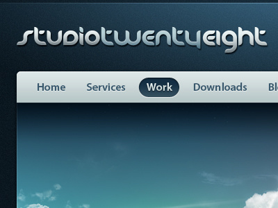 StudioTwentyEight v7 menu navigation web design