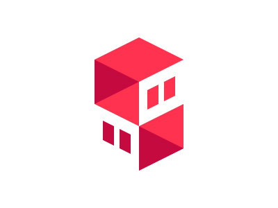 StroyServis — Logo building commercial company cube estate flat house office real red wall windows