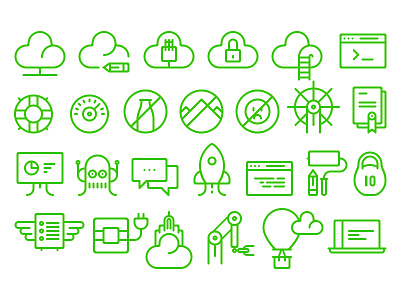 IaaS themed icon set cloud customize flat iaas icon icons line openstack powerpoint presentation robot set
