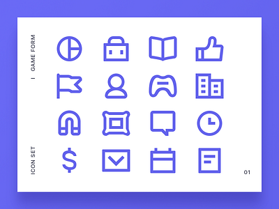Game form icon set art card flat icon pack icon set iconography icons material minimalistic portfolio team web