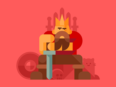 Any image better if you add cat cat character feudalist game of thrones illustration infographics king life is feudal medieval shield sword throne