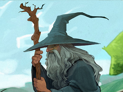Gandalf detail gandalf good morning hobbit illustration photoshop tolkien
