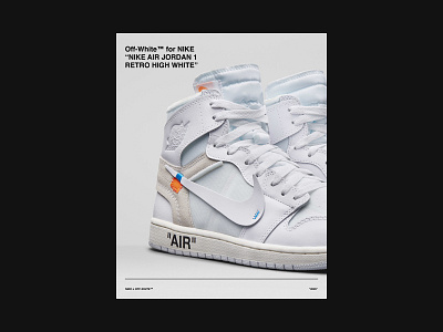 Poster of the collaboration between Off-White™ and Nike brand brand design brand identity branding branding design business collaboration design graphic graphic design illustration logo minimal nike offwhite typography ux ux design vector webdesign