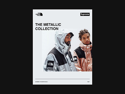 Poster of collaboration between The north face and Supreme branding clean design logo minimal typography ui ux design uidesign ux design webdesign
