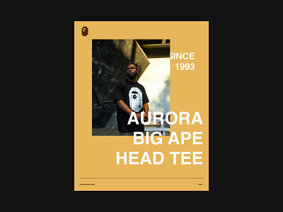 BAPE poster of the Aurora Big Ape Head Tee t-shirt ✖️ brand branding design graphic graphic design graphicdesign graphics illustration logo minimal poster poster a day poster art poster design posters typography ui ux design uidesign webdesign yellow