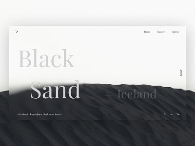 Black sand black iceland icon menu menu bar minimal paragraph parallax sand social social network socialmedia tilt shift transparent typogaphy ui ui ux design uidesign ux webdesign