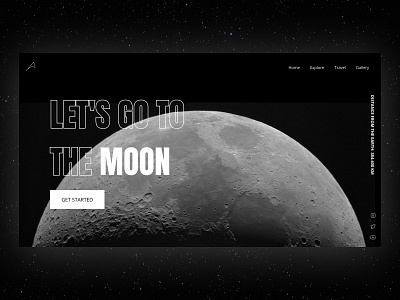 Moon website button button design dribbble invite logo logo vector menu menubar minimal moon parallax social social network socialmedia space stroke text ui ui ux design uiux vector