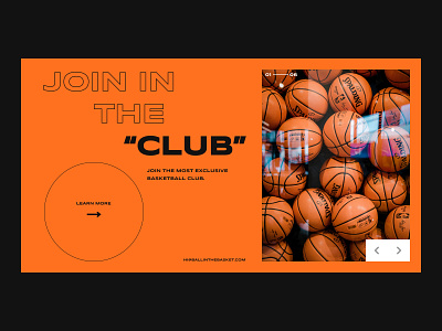 Exclusive Basketball Club Landing Page basket basketball black brand branding button character clean club concept creative dailyui design icon minimal orange typogaphy ui ux design ux webdesign