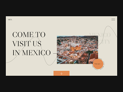 Mexico Landing Page brand brand identity branding button character clean concept creative cursor dailyui design flat landing page lettering menu mexico travel typography ui webdesign